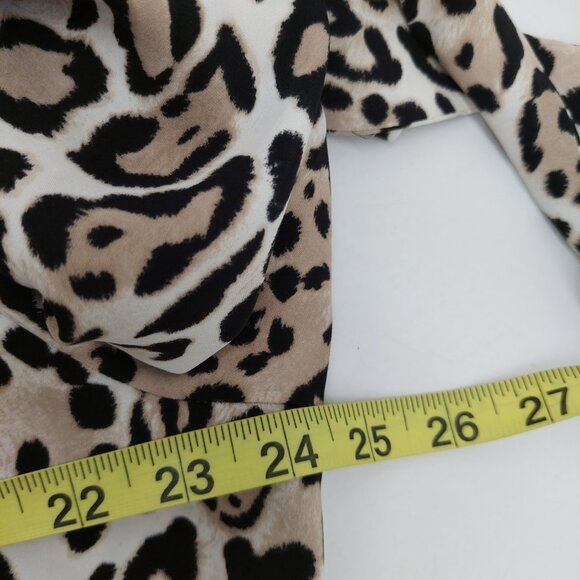 Chicos Blouse Size 3 Top Button Up Cheetah Tie Front XL - Picture 4 of 9